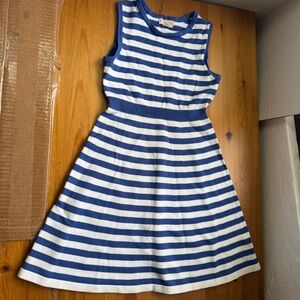 Egg collective sleeveless blue and white striped dress size 8y